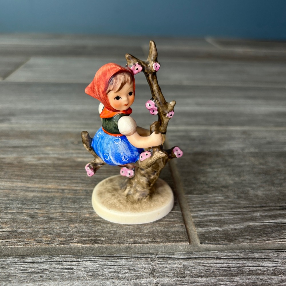 Vintage Goebel Hummel Style Girl in Tree Figurine West Germany Blue V‎ Mark